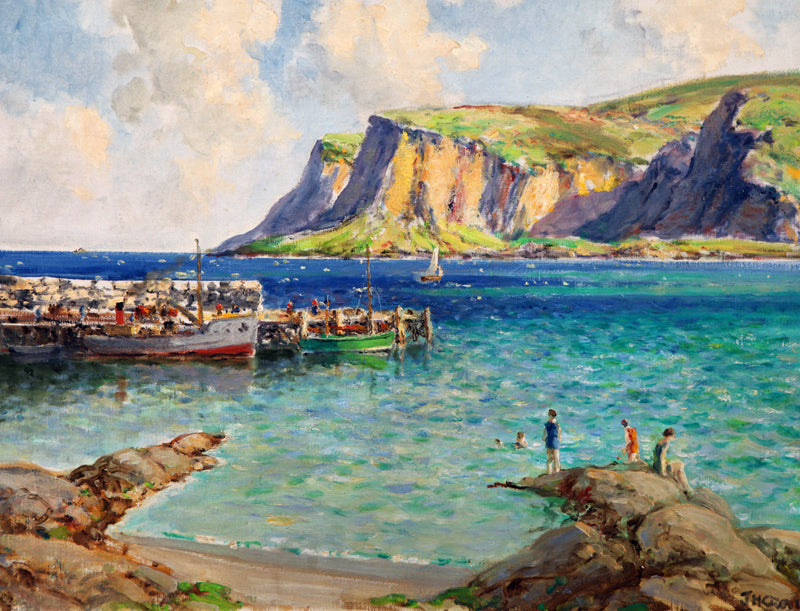 JAMES H CRAIG RHA RUA - Bathers on the pier Waterfoot Co Antrim